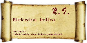 Mirkovics Indira névjegykártya